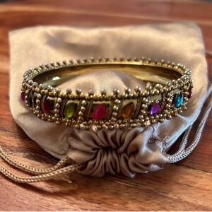 Cache Gold Toned with Colorful Accents Filigree Bracelets